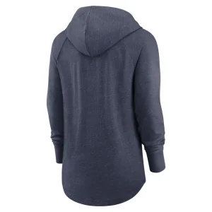 Seattle seahawks nike womens minimal statement lightweight raglan funnel neck pullover hoodie College navy M