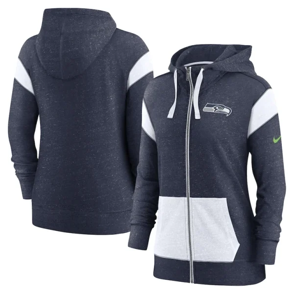 Seattle seahawks nike womens monaco lightweight full zip hoodie College navywhite