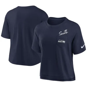 Seattle seahawks nike womens performance pocket t shirt College navy