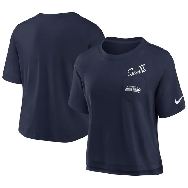 Seattle seahawks nike womens performance pocket t shirt College navy