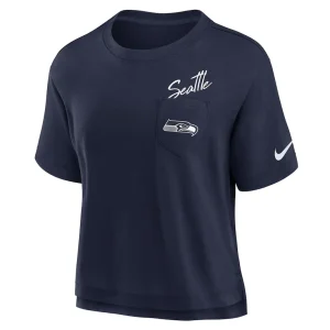 Seattle seahawks nike womens performance pocket t shirt College navy S