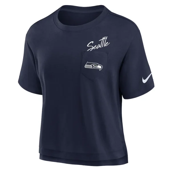 Seattle seahawks nike womens performance pocket t shirt College navy S