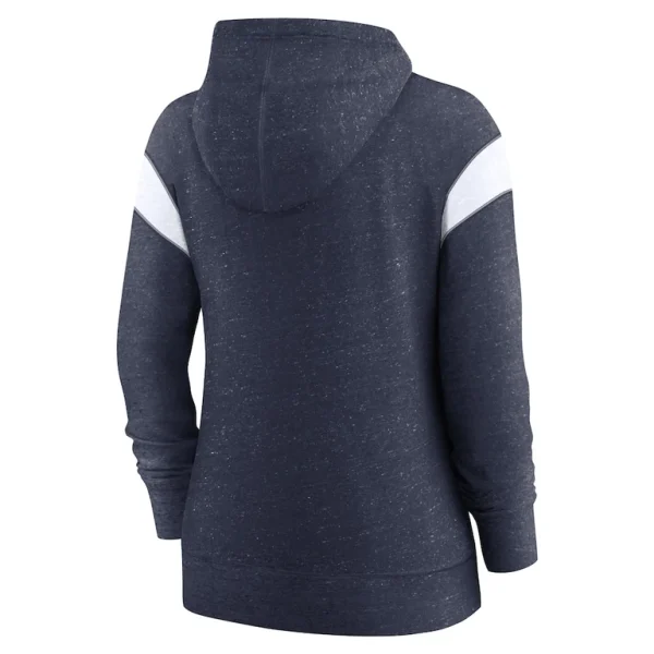 Seattle seahawks nike womens plus size monaco full zip lightweight hoodie College navywhite Plus 3X