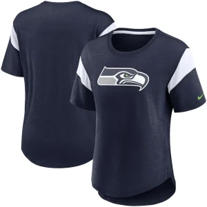 Seattle seahawks nike womens primary logo fashion top Heather college navy