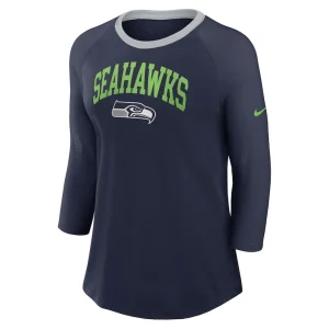 Seattle seahawks nike womens raglan 34 sleeve t shirt College navy S
