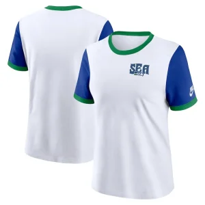 Seattle seahawks nike womens rewind ringer t shirt Whiteroyal