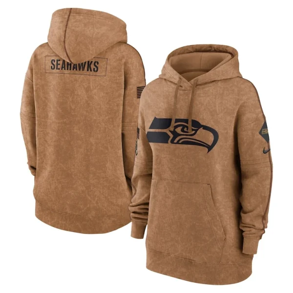 Seattle seahawks nike womens salute to service pullover hoodie Brown