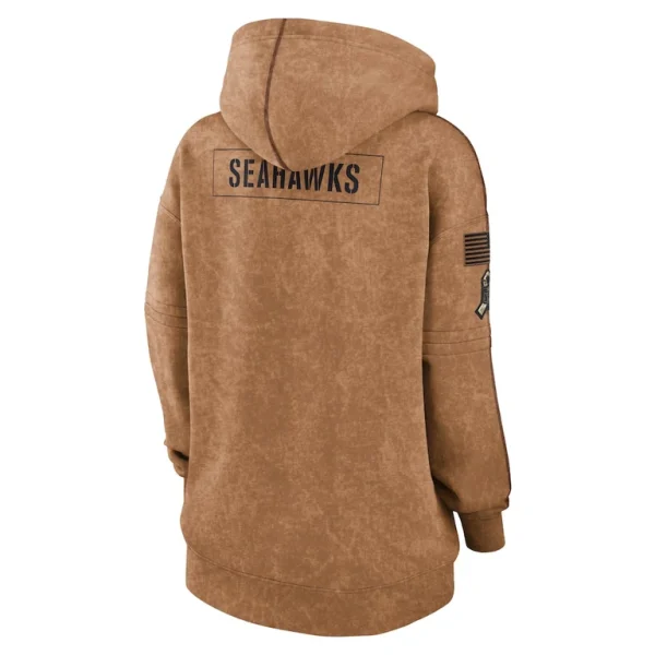 Seattle seahawks nike womens salute to service pullover hoodie Brown M