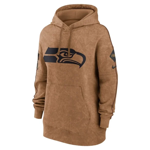 Seattle seahawks nike womens salute to service pullover hoodie Brown S