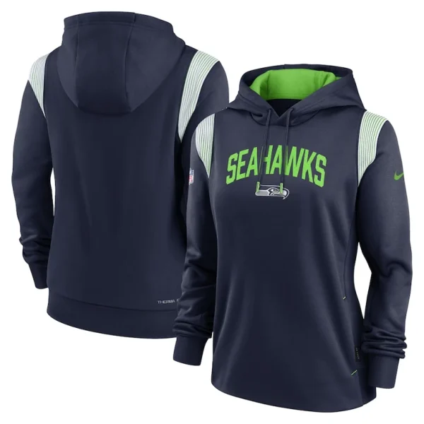 Seattle seahawks nike womens sideline stack performance pullover hoodie Navy