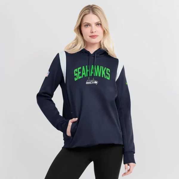 Seattle seahawks nike womens sideline stack performance pullover hoodie Navy L