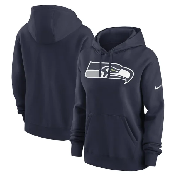 Seattle seahawks nike womens team logo club fleece pullover hoodie College navy