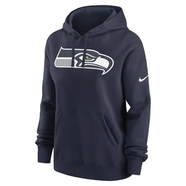 Seattle seahawks nike womens team logo club fleece pullover hoodie College navy S