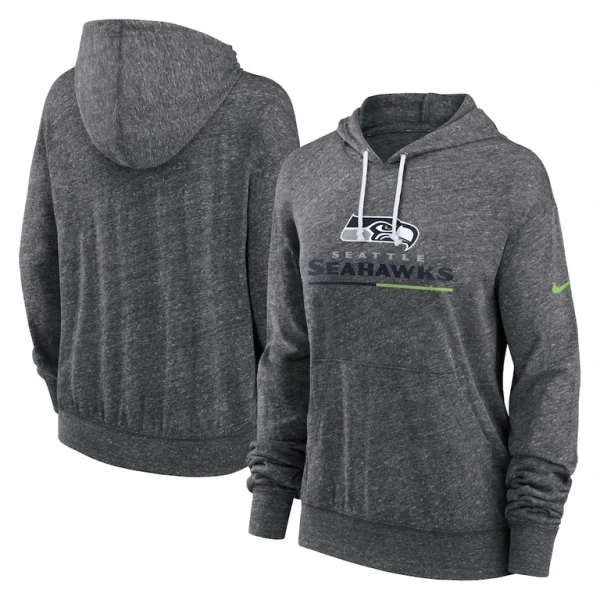 Seattle seahawks nike womens team spirit gym vintage lightweight hoodie top Heather charcoal