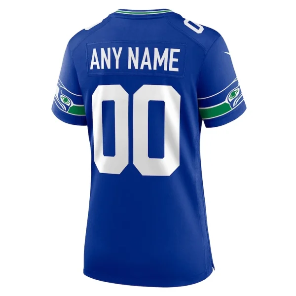 Seattle seahawks nike womens throwback custom jersey Royal L