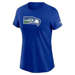 Seattle seahawks nike womens throwback primary logo t shirt Royal S