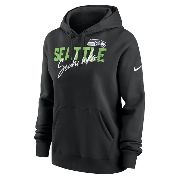Seattle seahawks nike womens wordmark club fleece pullover hoodie Black S