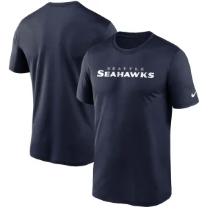 Seattle seahawks nike wordmark legend performance t shirt College navy