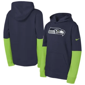 Seattle seahawks nike youth club pullover hoodie College navy