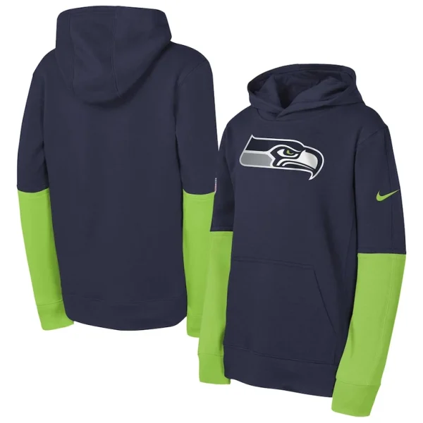 Seattle seahawks nike youth club pullover hoodie College navy