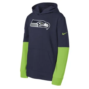 Seattle seahawks nike youth club pullover hoodie College navy Yth M
