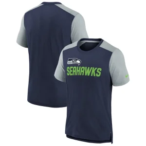 Seattle seahawks nike youth colorblock team name t shirt Heathered college navyheathered gray