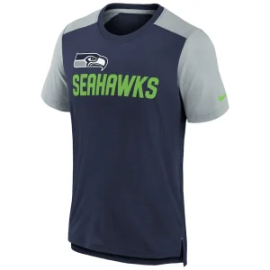 Seattle seahawks nike youth colorblock team name t shirt Heathered college navyheathered gray Yth M