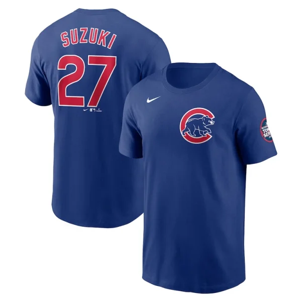 Seiya suzuki chicago cubs nike 2025 mlb world tour tokyo series name number t shirt Royal