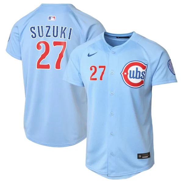 Seiya suzuki chicago cubs nike youth 2nd alternate limited player jersey Light blue