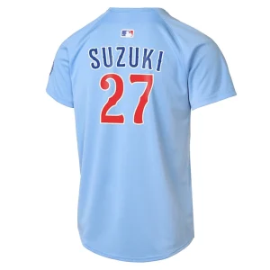 Seiya suzuki chicago cubs nike youth 2nd alternate limited player jersey Light blue Yth L