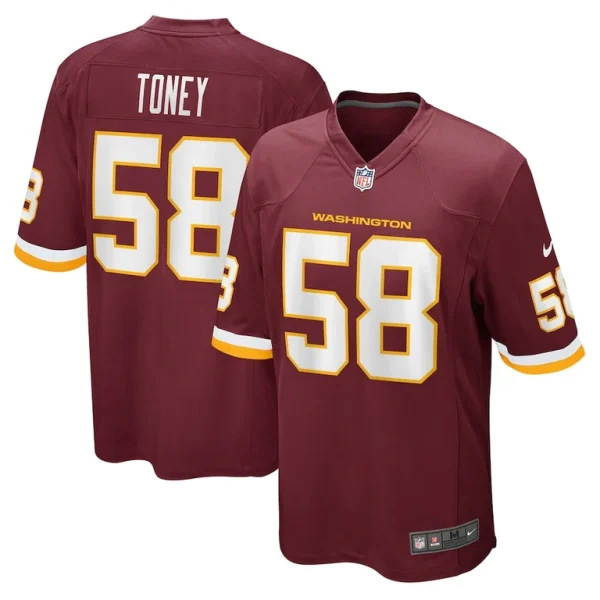 Shaka toney washington football team nike game jersey Burgundy