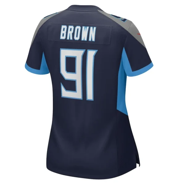 Shakel brown tennessee titans nike womens game jersey Navy L