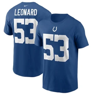 Shaquille leonard indianapolis colts nike name number t shirt Royal