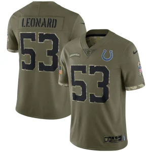Shaquille leonard indianapolis colts nike salute to service limited jersey Olive