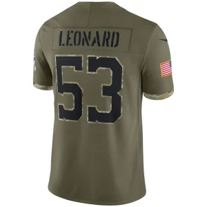 Shaquille leonard indianapolis colts nike salute to service limited jersey Olive L
