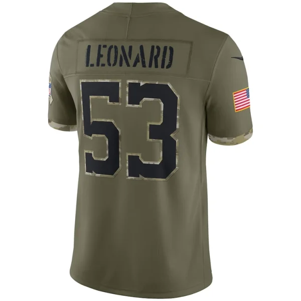Shaquille leonard indianapolis colts nike salute to service limited jersey Olive L