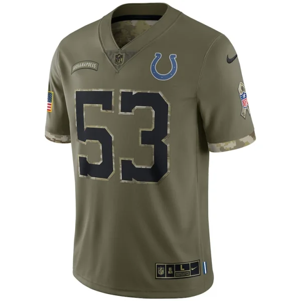 Shaquille leonard indianapolis colts nike salute to service limited jersey Olive M