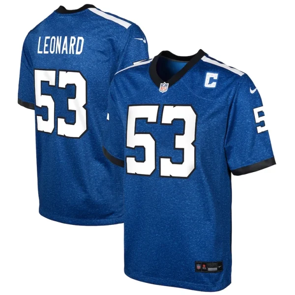 Shaquille leonard indianapolis colts nike youth game jersey Blue