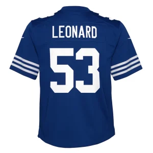 Shaquille leonard indianapolis colts nike youth game jersey Royal Yth L