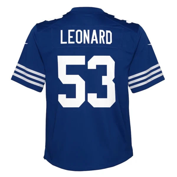 Shaquille leonard indianapolis colts nike youth game jersey Royal Yth L