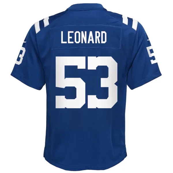 Shaquille leonard indianapolis colts nike youth game jersey Royal Yth L