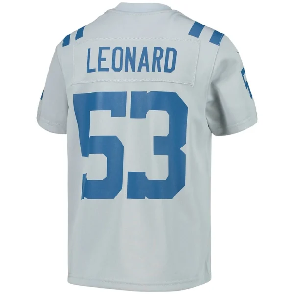 Shaquille leonard indianapolis colts nike youth inverted team game jersey Gray Yth L