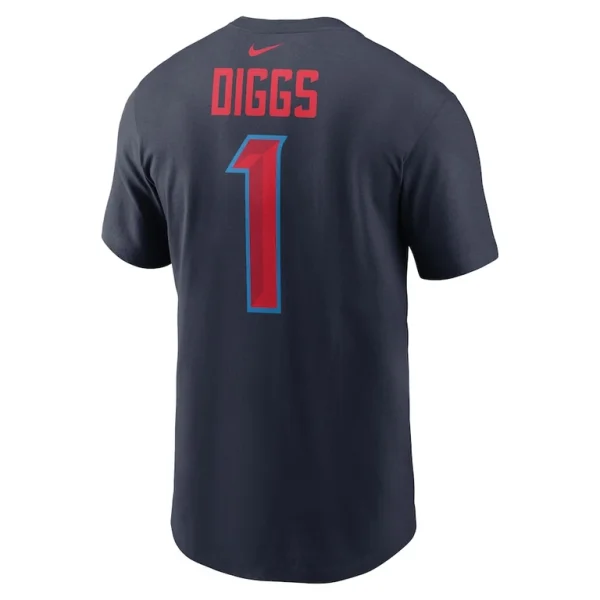 Stefon diggs houston texans nike name number t shirt Navy L