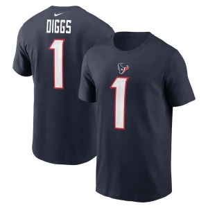 Stefon diggs houston texans nike player name number t shirt Navy