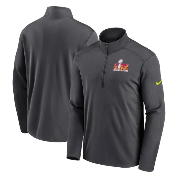 Super bowl lix nike pacer performance half zip top anthracite Multi