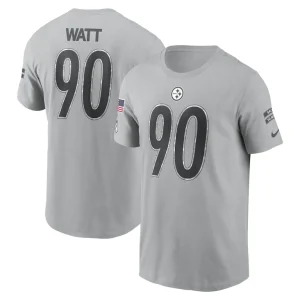 T.j. watt pittsburgh steelers nike 2024 salute to service name number t shirt Gray