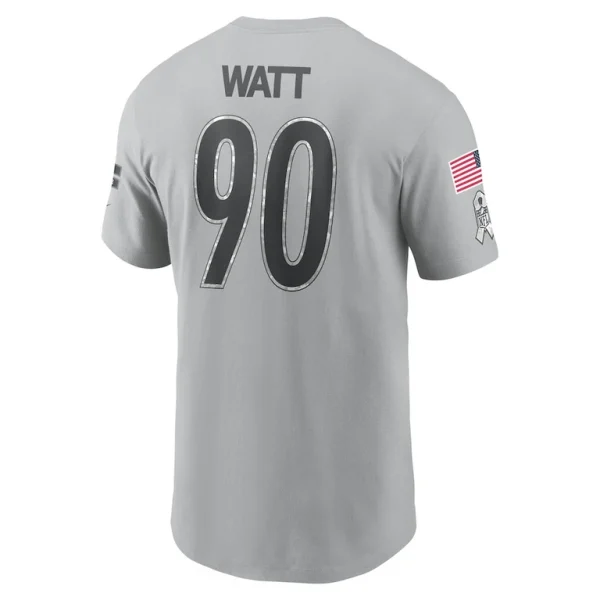 T.j. watt pittsburgh steelers nike 2024 salute to service name number t shirt Gray L