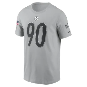 T.j. watt pittsburgh steelers nike 2024 salute to service name number t shirt Gray M