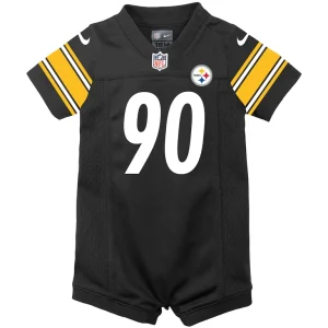 T.j. watt pittsburgh steelers nike infant game romper jersey Black 3 6 MO