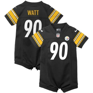 T.j. watt pittsburgh steelers nike infant game romper jersey Black